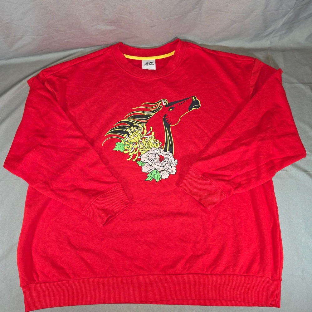 Lunar New Year Target Red Horse Floral Graphic Sweatshirt XXL NWT 318 11 0104